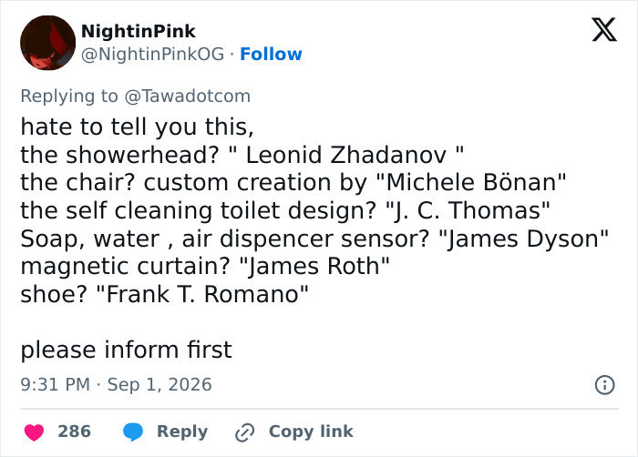A social media post providing a wakeup call about amazing gadgets, stating they were not designed by women as claimed. A social media post providing a wakeup call about amazing gadgets, stating they were not designed by women as claimed.