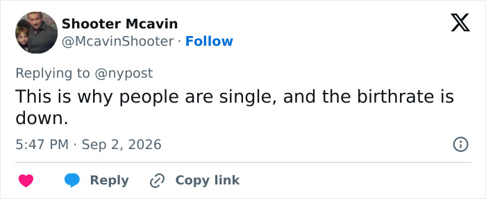 Twitter user Shooter Mcavin replies to a post, commenting on Isla Fisher's dating 'ick' after divorce.