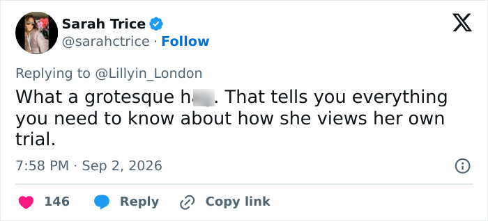 Twitter user Sarah Trice comments on the odd sticker on Lindsay Clancy's wheelchair, expressing fury and outrage. Twitter user Sarah Trice comments on the odd sticker on Lindsay Clancy's wheelchair, expressing fury and outrage.