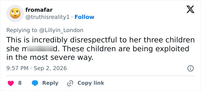 Twitter user fromafar comments on the odd sticker on Lindsay Clancy's wheelchair, calling it disrespectful and exploitative. Twitter user fromafar comments on the odd sticker on Lindsay Clancy's wheelchair, calling it disrespectful and exploitative.