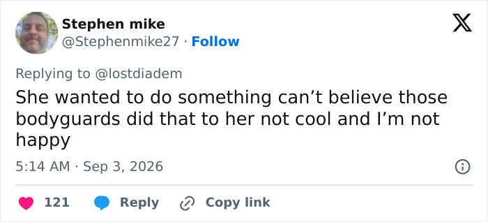 Screenshot of a tweet by Stephen mike expressing disbelief about Nina Dobrev's red carpet incident. Screenshot of a tweet by Stephen mike expressing disbelief about Nina Dobrev's red carpet incident.
