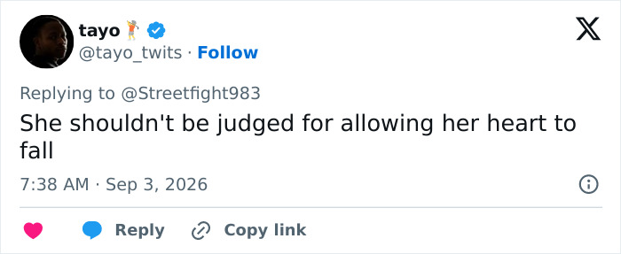 A social media post discussing the disturbing shaming trend against a woman for dating a foreigner.