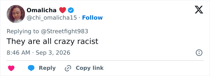 A social media post labeling the participants in the disturbing shaming trend as racist.