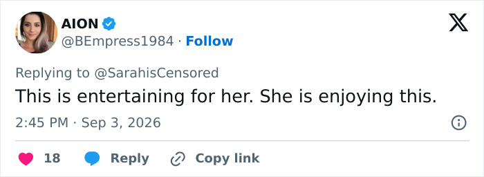 Another social media comment expressing anger about Lindsay Clancy and her odd wheelchair sticker. Another social media comment expressing anger about Lindsay Clancy and her odd wheelchair sticker.