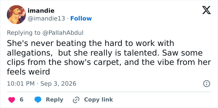 Screenshot of a Twitter comment by imandie, discussing disturbing allegations against the Hollywood actress and her new hit show. Screenshot of a Twitter comment by imandie, discussing disturbing allegations against the Hollywood actress and her new hit show.