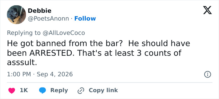 Debbie tweet: Man's brutal reaction after woman rejects him on second date, raising awareness on such behavior. Debbie tweet: Man's brutal reaction after woman rejects him on second date, raising awareness on such behavior.