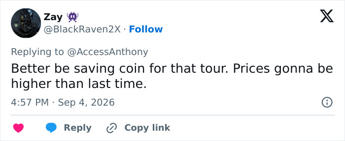 A social media user comments on Beyoncé’s wooden box, suggesting fans save money for her tour as prices will be high. A social media user comments on Beyoncé’s wooden box, suggesting fans save money for her tour as prices will be high.