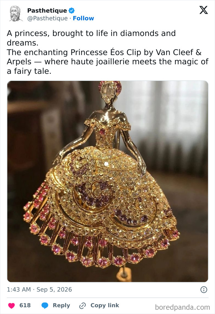 The Princess Eos clip by Van Cleef and Arpels, an aesthetic art piece with diamonds.
