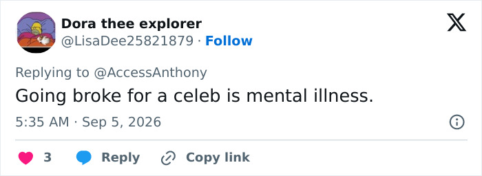 A social media comment from a fan regarding the $948 wooden box, stating it is a mental illness. A social media comment from a fan regarding the $948 wooden box, stating it is a mental illness.