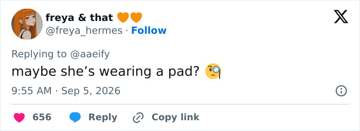 A tweet by freya & that discusses Johyun's unexpected styling at the Karlovy Vary VIP Premiere, asking if she is wearing a pad. A tweet by freya & that discusses Johyun's unexpected styling at the Karlovy Vary VIP Premiere, asking if she is wearing a pad.