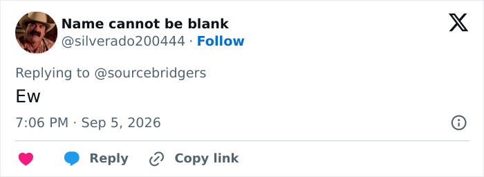 A fan's negative reaction to Phoebe Bridgers' visible leg hair, simply stating Ew. A fan's negative reaction to Phoebe Bridgers' visible leg hair, simply stating Ew.