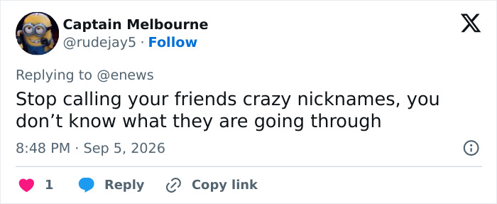 A social media comment about an influencer's tragic passing after a male cosmetic procedure.