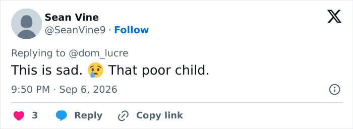 Tweet by Sean Vine reacting with sadness to Bonnie Blue's dangerous practices after childbirth. Tweet by Sean Vine reacting with sadness to Bonnie Blue's dangerous practices after childbirth.