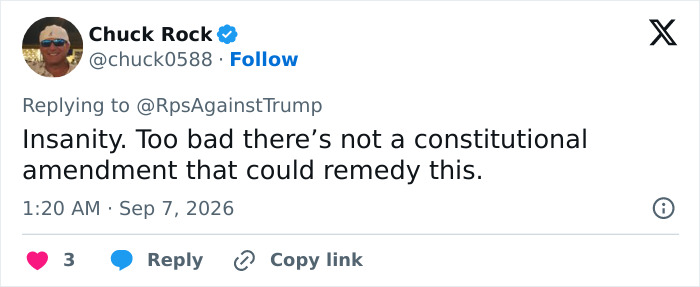 Chuck Rock tweet replies to RpsAgainstTrump about Trump setting sight on state for next name change. Chuck Rock tweet replies to RpsAgainstTrump about Trump setting sight on state for next name change.