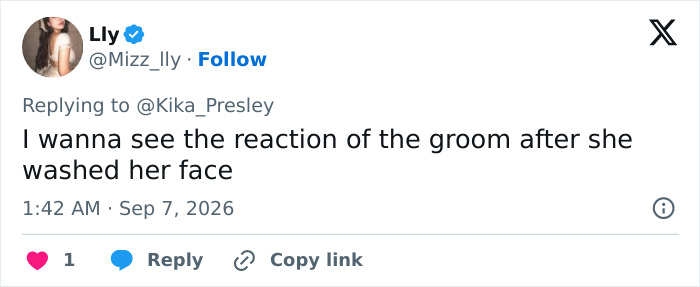 A tweet about a woman's dramatic wedding day transformation and the groom's reaction. A tweet about a woman's dramatic wedding day transformation and the groom's reaction.