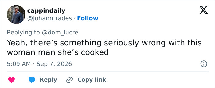 Tweet from @cappindaily commenting on Bonnie Blue's video, stating there is something seriously wrong after childbirth. Tweet from @cappindaily commenting on Bonnie Blue's video, stating there is something seriously wrong after childbirth.