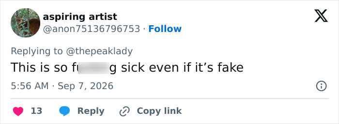 A social media user comments on Bonnie Blue's video, calling the dangerous practices sick after recent childbirth. A social media user comments on Bonnie Blue's video, calling the dangerous practices sick after recent childbirth.