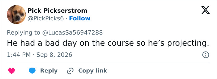 Screenshot of a social media comment about Donald Trump's words to Marine One pilots, suggesting he is projecting. Screenshot of a social media comment about Donald Trump's words to Marine One pilots, suggesting he is projecting.