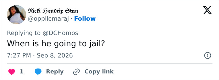 A social media post questioning whether the alleged cruise ticket scammer pastor is going to jail. A social media post questioning whether the alleged cruise ticket scammer pastor is going to jail.