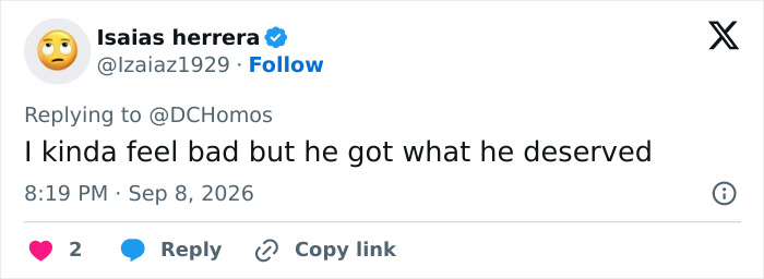 A social media post from Isaias herrera saying he got what he deserved, referring to the alleged cruise ticket scammer pastor. A social media post from Isaias herrera saying he got what he deserved, referring to the alleged cruise ticket scammer pastor.