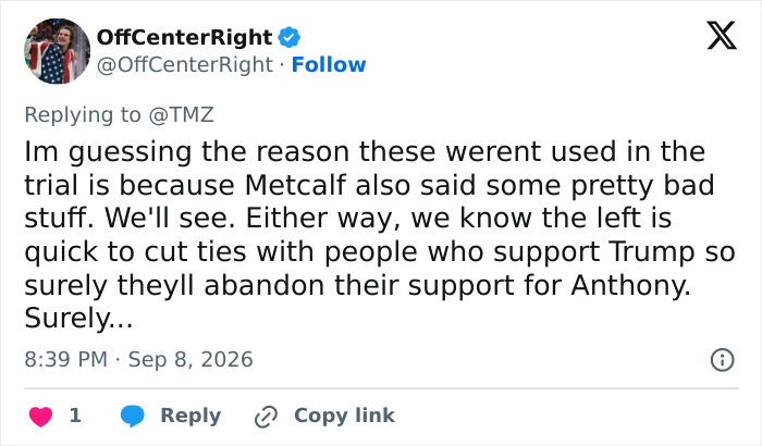 A social media comment from OffCenterRight about Karmelo Anthony's hateful texts kept from the jury.