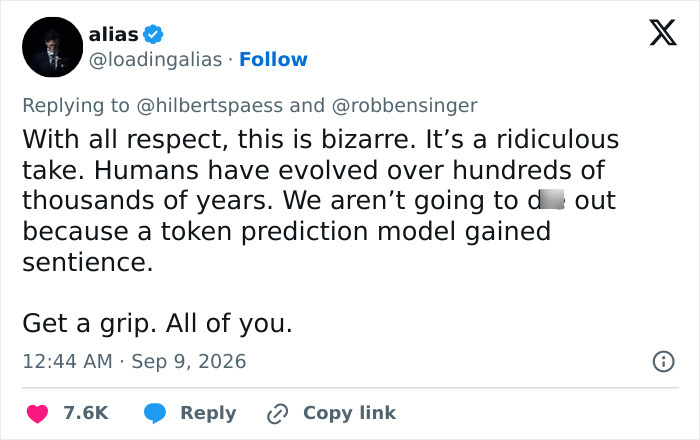 A tweet discusses the bizarre idea of humans being wiped out by AI, in the context of Stephen Hawking's AI warning. A tweet discusses the bizarre idea of humans being wiped out by AI, in the context of Stephen Hawking's AI warning.