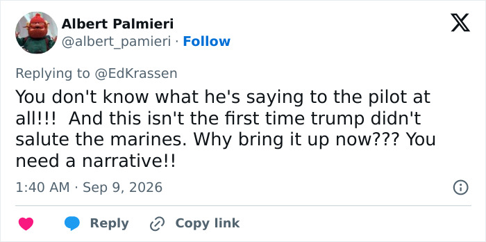 A tweet about Donald Trump's brutal words to Marine One pilots, causing a stir and debate. A tweet about Donald Trump's brutal words to Marine One pilots, causing a stir and debate.