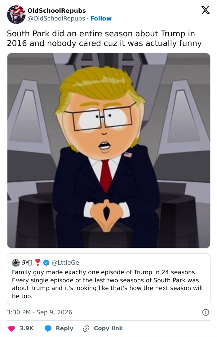A South Park Trump dig backfires as fans grow furious, making an urgent demand for original humor. A South Park Trump dig backfires as fans grow furious, making an urgent demand for original humor.