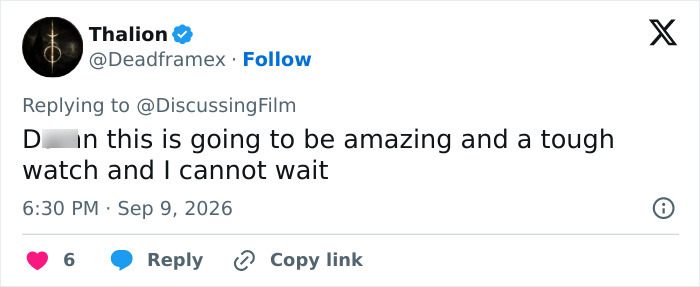Thalion, a verified Twitter user, comments enthusiastically about a Gen Z Stephen King adaptation, stating it will be amazing. Thalion, a verified Twitter user, comments enthusiastically about a Gen Z Stephen King adaptation, stating it will be amazing.