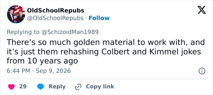 A social media post from OldSchoolRepubs sharing fan fury and an urgent demand about South Park's Trump dig backfiring. A social media post from OldSchoolRepubs sharing fan fury and an urgent demand about South Park's Trump dig backfiring.