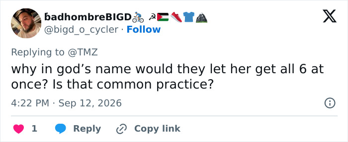 A tweet about a woman who loses her life after 6 cosmetic procedures, questioning why all were done at once. A tweet about a woman who loses her life after 6 cosmetic procedures, questioning why all were done at once.