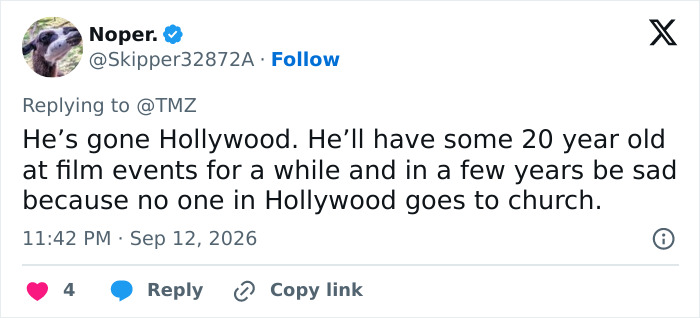 A social media comment suggesting Alan Ritchson's alleged lifestyle change after his split. A social media comment suggesting Alan Ritchson's alleged lifestyle change after his split.