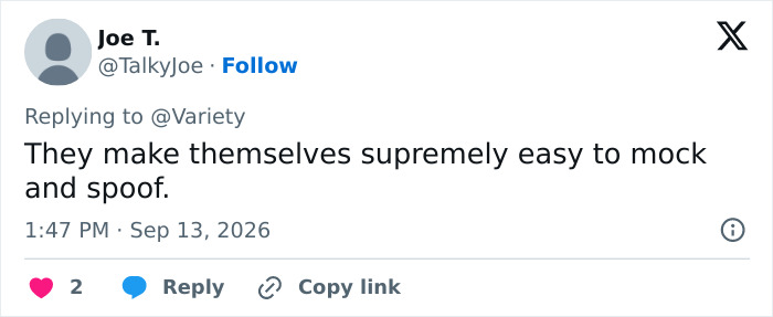 A tweet from Joe T. states that Meghan Markle and Prince Harry are easy to mock and spoof after their UK return. A tweet from Joe T. states that Meghan Markle and Prince Harry are easy to mock and spoof after their UK return.