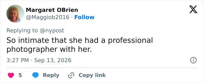 A social media user criticizes Meghan Markle's post, mentioning a professional photographer. A social media user criticizes Meghan Markle's post, mentioning a professional photographer.