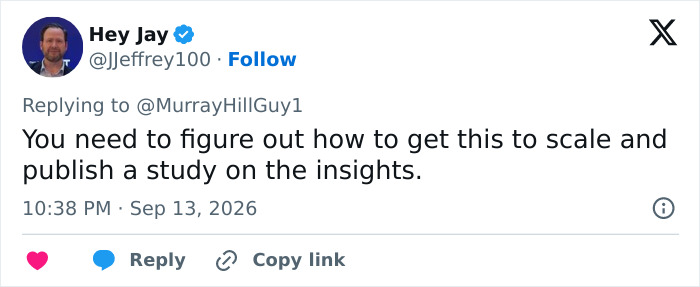 A comment on dating profiles, suggesting scaling and publishing a study on dating experiment results. A comment on dating profiles, suggesting scaling and publishing a study on dating experiment results.