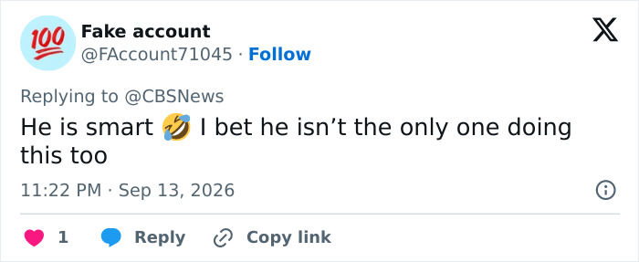 A Fake account tweet, 'He is smart 😂 I bet he isn't the only one doing this too' about the surrogate baby expos&eacute;.