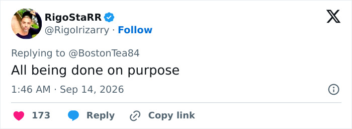 A social media post with a username RigoStaRR and text saying All being done on purpose, reflecting Universal Woman 2026 outrage. A social media post with a username RigoStaRR and text saying All being done on purpose, reflecting Universal Woman 2026 outrage.