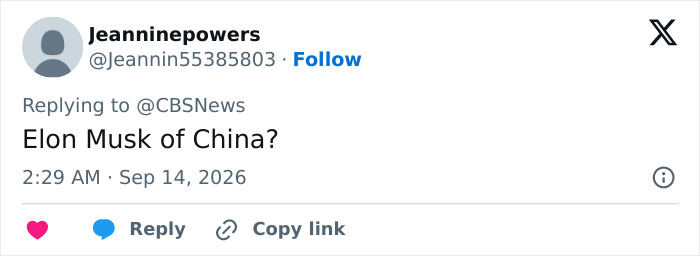 A social media comment asking if the single dad is the Elon Musk of China.