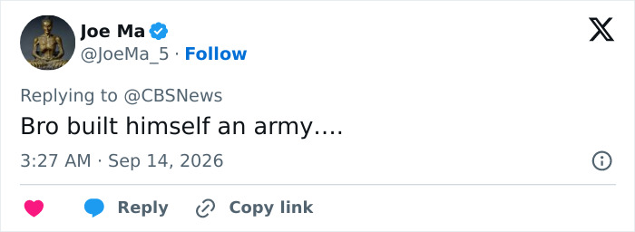 Joe Ma's tweet, 'Bro built himself an army....' regarding the disturbing truth of a surrogate baby and single dad.
