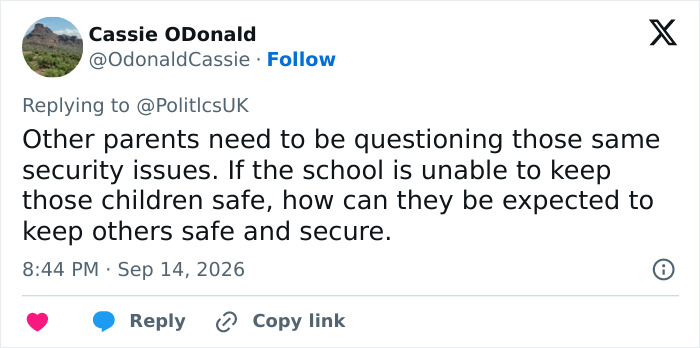 Tweet questioning security issues after Meghan and Harry pull Archie and Lilibet from school.