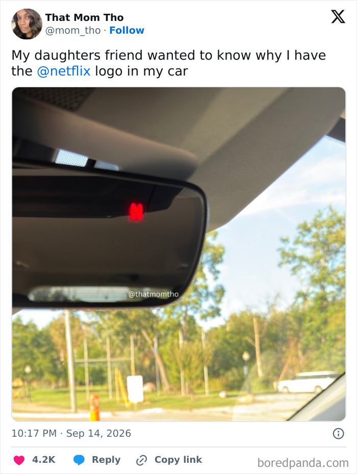A screenshot showing how parents vented on social media about a kid mistaking a car compass for the Netflix logo.