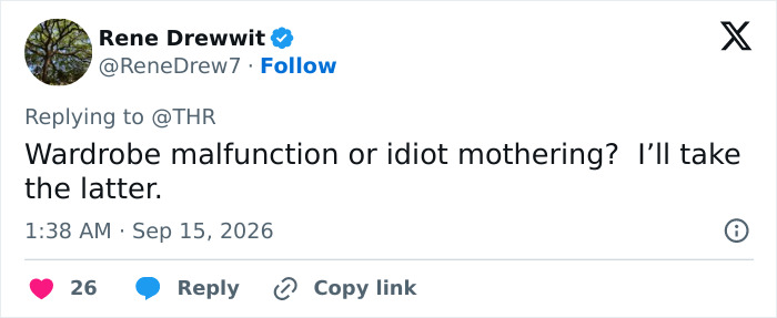 A tweet questioning Mariska Hargitay's parenting over her daughter's Emmy dress.