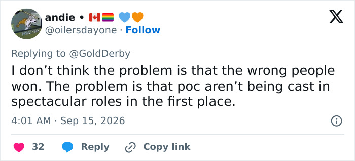 Twitter user andie discusses the alarming trend amongst Emmy winners. Twitter user andie discusses the alarming trend amongst Emmy winners.