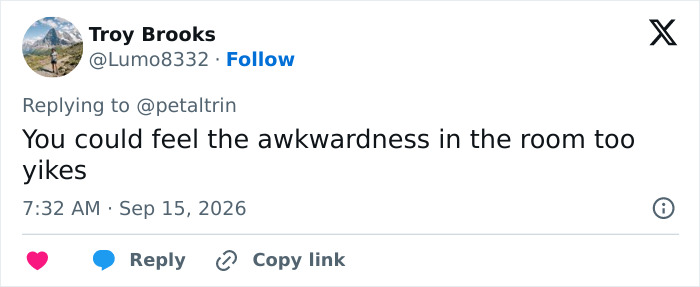 A social media post about fans cringing at stars' Emmy presentation and their silent joke. A social media post about fans cringing at stars' Emmy presentation and their silent joke.