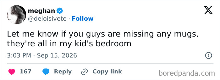 A funny post by Meghan about mugs in her kid's room, a great example of when parents vented on social media.