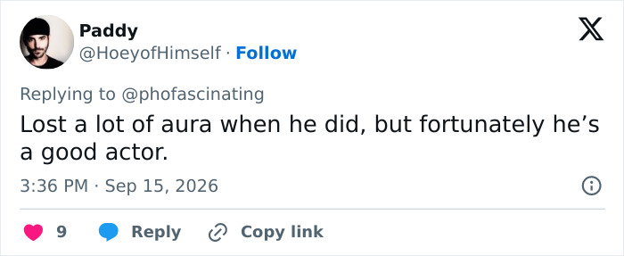 Netizens react to Adam Driver plastic surgery speculation, with a user noting a perceived loss of aura but praising his acting.