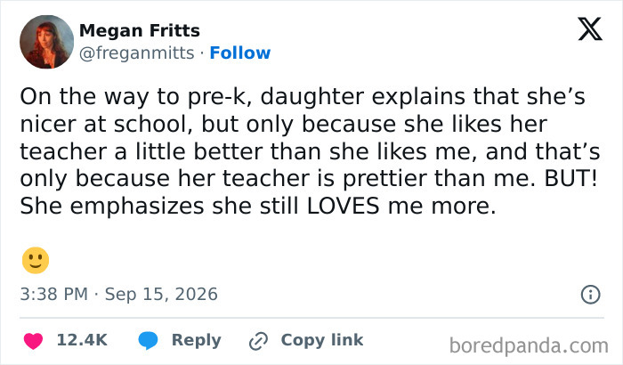 Tweet by Megan Fritts showing how parents vented on social media about their child's pre-k teacher