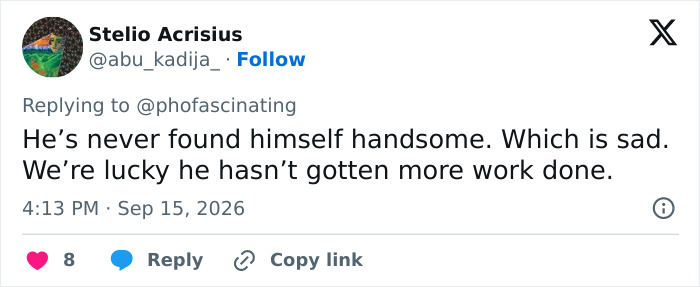 Netizens react to Adam Driver plastic surgery speculation, with a user speculating about his self-perception and past procedures.