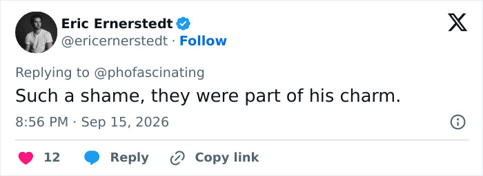 A tweet about Adam Driver plastic surgery speculation, noting that his ears were part of his charm.