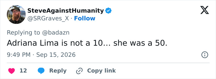 A social media comment comparing Adriana Lima to Sydney Sweeney sparks an uproar about beauty standards. A social media comment comparing Adriana Lima to Sydney Sweeney sparks an uproar about beauty standards.